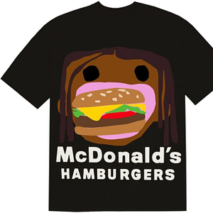 TRAVIS SCOTT X CPFM 4 CJ BURGER MOUTH T-SHIRT BLACK