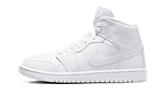 Hoobuy Jordan 1 Mid Triple White Patent Swoosh