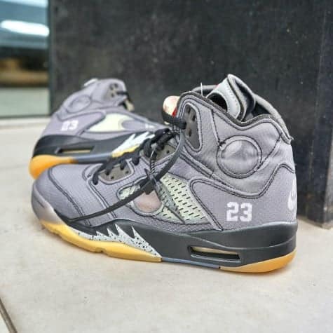 Hoobuy Jordan 5 Retro Off-White Black