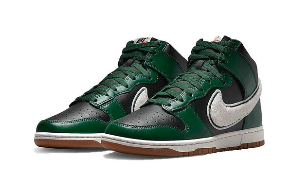 Dunk High Chenille Swoosh Black Green