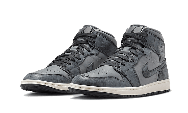 Hoobuy Jordan 1 Mid Distressed Smoke Grey