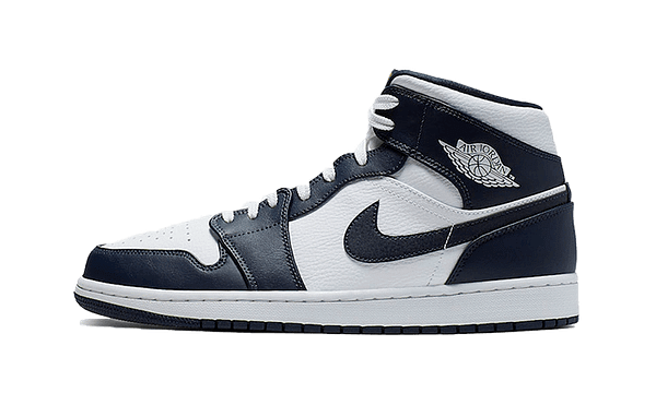 Hoobuy Jordan 1 Mid White Metallic Gold Obsidian