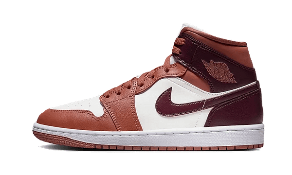 Hoobuy Jordan 1 Mid Dusty Peach Night Maroon