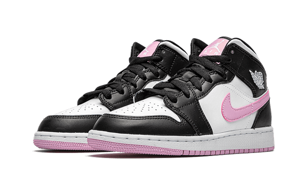 Hoobuy Jordan 1 Mid White Black Light Arctic Pink