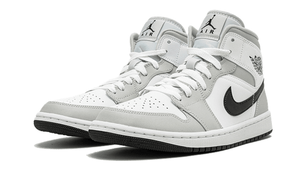 Hoobuy Jordan 1 Mid White Light Smoke Grey