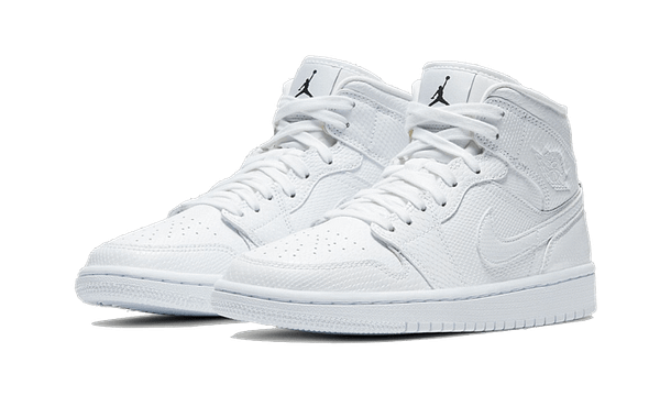 Hoobuy Jordan 1 Mid White Snakeskin