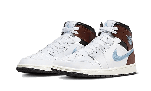 Hoobuy Jordan 1 Retro Mid Se Brown Blue Grey