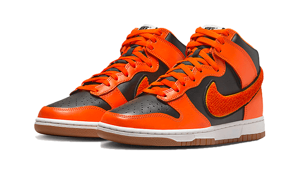 Hoobuy Nike Dunk High University Chenille Swoosh Safty Orange